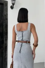Robe en jean asymétrique 3019-08-(S-XL) Robe en jean asymétrique 3019-08-(S-XL)