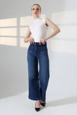 Front Pocket Detailed Jean  7079-01-(26-29-4) Dark Blue Denim