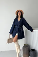 Kuşak Bağlamalı Oversize Ceket  6246-17-(S-L-3)