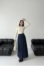 Kapaklı Uzun Boy Kot Etek  1941-17-(36-44)