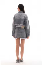 Denim Jacket with Lining Detail 6016-29-(XS-L-6) Denim Jacket with Lining Detail 6016-29-(XS-L-6)