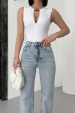 Cropped Leg Straight Fit Jeans 7070-14-(26-31)