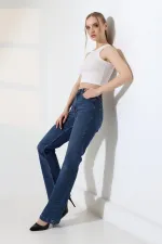 Serpme Taşlı Relax Kot Pantolon  7190-01-(27-32)