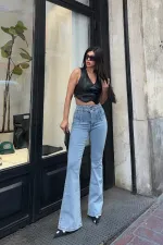 Pensli İspanyol Kot Pantolon 7021-08-(26-31)