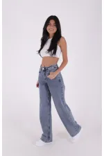 İğne Kırığı Desenli Relax Kot Pantolon 7049-62-(26-31) İğne Kırığı Desenli Relax Kot Pantolon 7049-62-(26-31)
