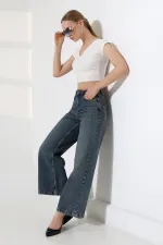 Palazzo Jeans 7158-62-(27-32) Middle Blue - Tinted Palazzo Jeans 7158-62-(27-32) Middle Blue - Tinted