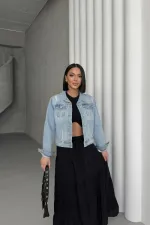 Veste en jean courte 641-18-(S-XL-6)