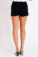 Short Denim Skirt with Four Buttons and Side Chain 297-23-(S-XL-6) Regular Anthracite Short Denim Skirt with Four Buttons and Side Chain 297-23-(S-XL-6) Regular Anthracite
