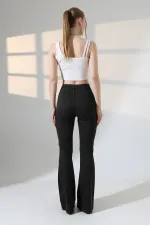 Flared Jeans with Darts on Front Waist  7021-60-(27-32) Ancient Brown