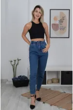 Beli Lastikli Kot Pantolon 759-27-(27-32) Beli Lastikli Kot Pantolon 759-27-(27-32)