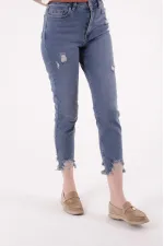 Paçası Mom Fit Kot Pantolon 884-06-(28-33) Paçası Mom Fit Kot Pantolon 884-06-(28-33)