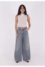 Parçalı Baggy Kot Pantolon 7045-62-(27-32)