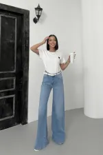 Geniş Paça Kot Pantolon  7082-15-(28-33)