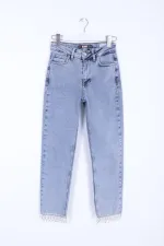 Paçası Taşlı Mom Kot Pantolon 1890-08-(28-33)