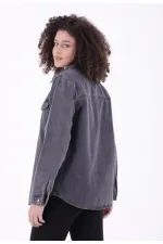 Çıtçıtlı Kot Gömlek  6013-23-(S-XL-6)