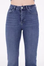 Tasseled Bottom Wide Leg Relax Jean 1726-01-(XS-L-6) Dark Blue Denim Tasseled Bottom Wide Leg Relax Jean 1726-01-(XS-L-6) Dark Blue Denim