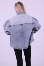 Parçalı Renkli Yıkamalı Kot Ceket  610-0108-(S-XL-6)