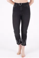 Paçası Droplu ve Detaylı Kot Pantolon  1713-03-(26-31)