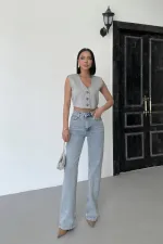 Serpme Taşlı Kot Pantolon  7107-08-(28-33)