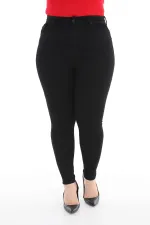 High Waisted Skinny Full Length Jean  515-77-(44-50) Gabardine Black