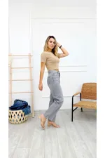 Wide Leg High Waisted Relaxed Jean  718-22-(28-33) Light Grey Denim