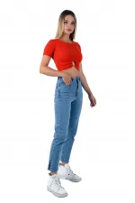 Paçasılı Mom Kot Pantolon 1794-15-(28-33) Paçasılı Mom Kot Pantolon 1794-15-(28-33)