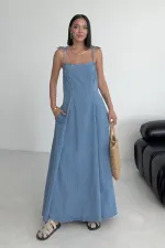 Bağcık Detaylı Volanlı Elbise 3052-25-(S-XL) Bağcık Detaylı Volanlı Elbise 3052-25-(S-XL)