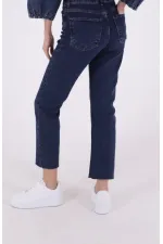Dikişsiz Paça Mom Fit Kot Pantolon  764-26-(26-28)