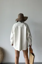 Denim Shirt with Pockets 6097-51-(S+L+3) Off White