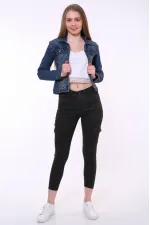 Classic Short Denim Jacket with Collar 640-02-(S-XL) Dark Tinted Denim Classic Short Denim Jacket with Collar 640-02-(S-XL) Dark Tinted Denim