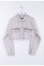 Denim Jacket with Lining Detail 6016-79-(XS-L-6) Denim Jacket with Lining Detail 6016-79-(XS-L-6)
