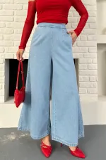 Arkası Lastikli Bol Paça Pantolon 7120-15-(36-42-6)