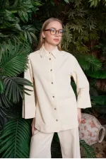 Oversize Keten Gömlek HS601-65-(S-XL) Oversize Keten Gömlek HS601-65-(S-XL)