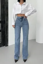 Yüksel Bel Straight Kot Pantolon 7033-06-(28-33)