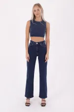 Stitched Hem Relax Jeans 7026-26-(26-31)