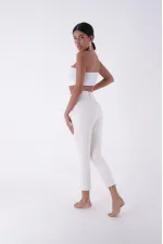 Patchwork Front Slit Trousers 1743-80-(27-32) Patchwork Front Slit Trousers 1743-80-(27-32)