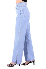 Paçası Yırtmaçlı Mom Fit Kot Pantolon  1732-42-(27-32)
