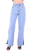 Paçası Yırtmaçlı Mom Fit Kot Pantolon  1732-42-(27-32)
