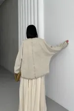 Oversize Yarasa Kollu Kot Ceket 6059-79-(STD-4)