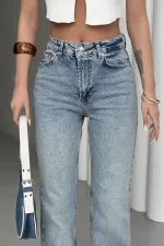 Yüksel Bel Straight Kot Pantolon 7033-14-(26-31)