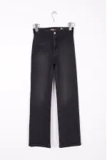 Cepsiz Pensli Bol Paça Kot Pantolon  1730-03-(28-33)