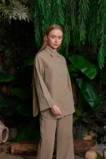 Oversize Keten Gömlek HS601-74-(S-XL) Oversize Keten Gömlek HS601-74-(S-XL)