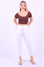 Beli Yüksek Bel Havuç Kemerli Kot Pantolon 736-50-(27-32) Beli Yüksek Bel Havuç Kemerli Kot Pantolon 736-50-(27-32)