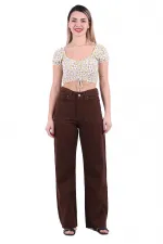 Dikişsiz Paça Bol Paça Relax Kot Pantolonlar  1740-78-(26-31)