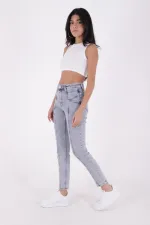 Front Panelled Denim Trousers 7043-08-(26-31)