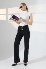 Düğme Detaylı Boru Paça Kot Pantolon 7170-23-(27-32)