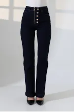 Düğme Detaylı Boru Paça Kot Pantolon 7170-17-(27-32)