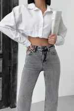 Yüksel Bel Straight Kot Pantolon 7033-40-(28-33)