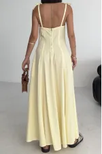 Bağcık Detaylı Volanlı Elbise 3052-93-(S-XL) Bağcık Detaylı Volanlı Elbise 3052-93-(S-XL)