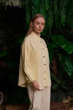 Cepli Oversize Keten Gömlek HS609-93-(S-XL) Cepli Oversize Keten Gömlek HS609-93-(S-XL)
